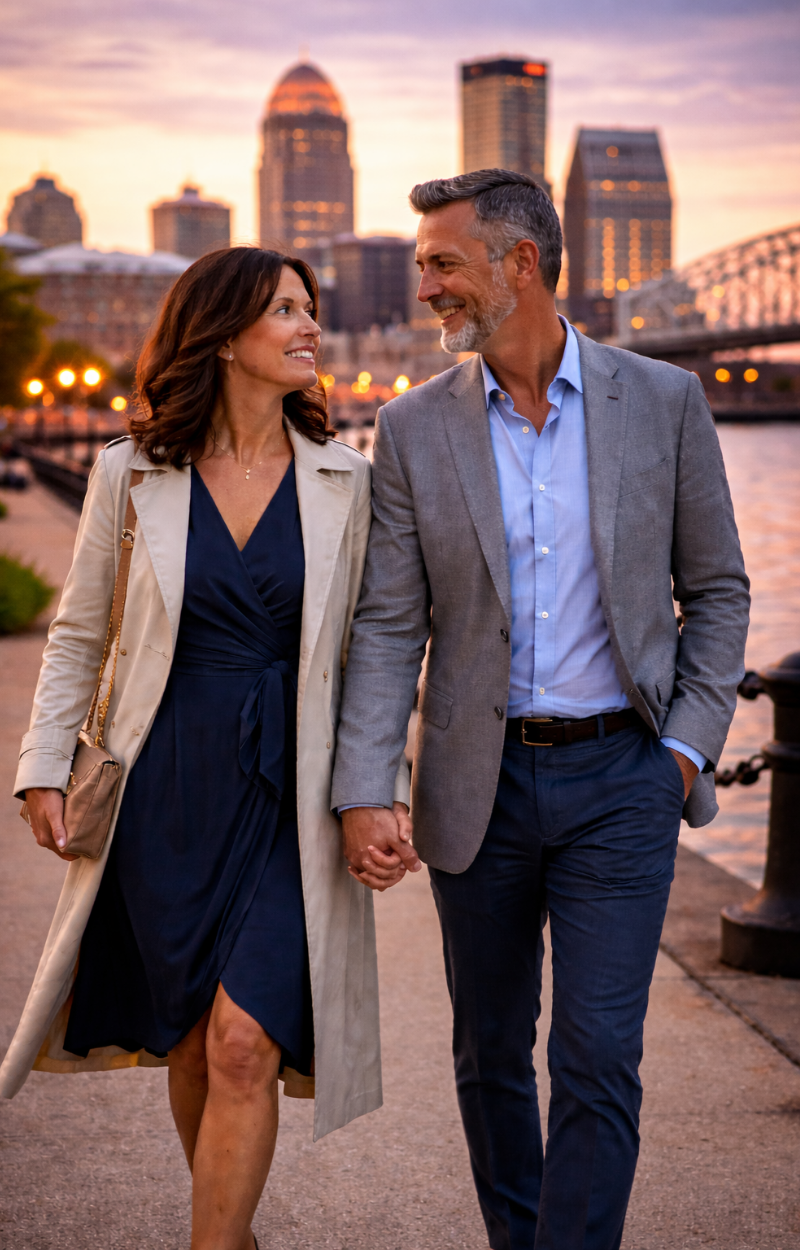 A couple walking together through Louisville
