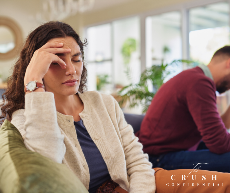 A man distancing himself from a woman