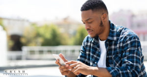 A guy on his phone.