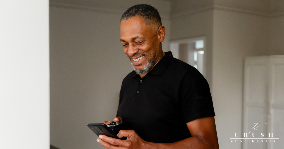 A man texting back after a good date.
